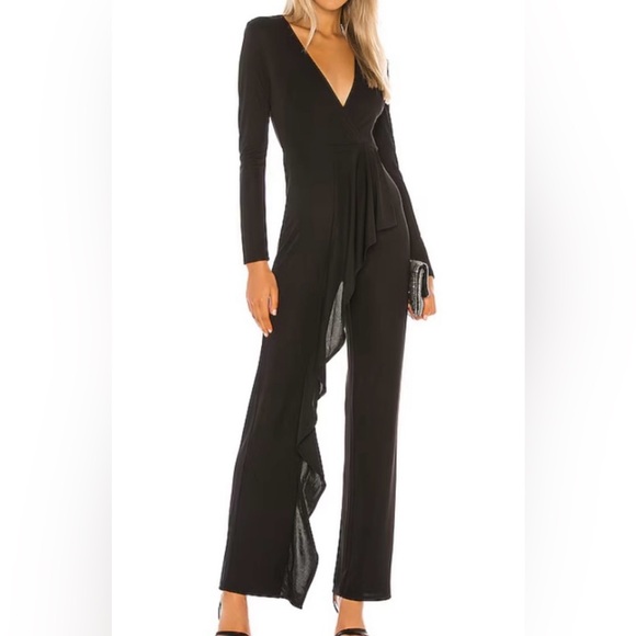 Camila Coelho Marisol Black Ruffle Jumpsuit Jumper XS New with Tags - Picture 14 of 14